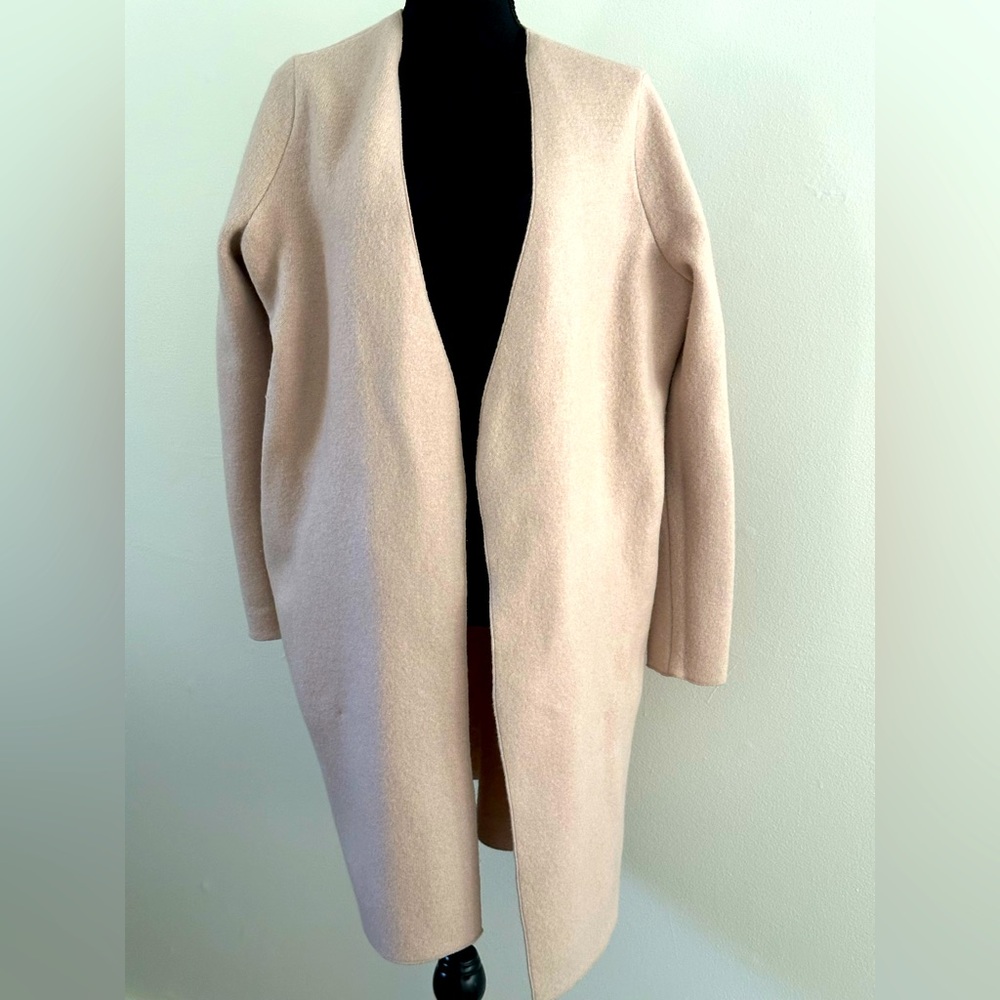 Cos Elegant Soft Pink Collarless Wool Jacket Women’s Xs